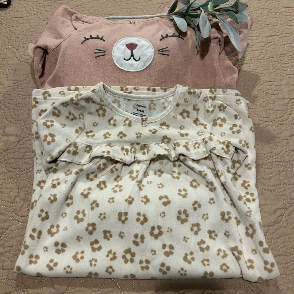 Lot of 2 Carter's Fleece Nightgowns